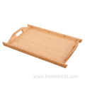 Solid Bamboo Tea Serving Tray with Handle